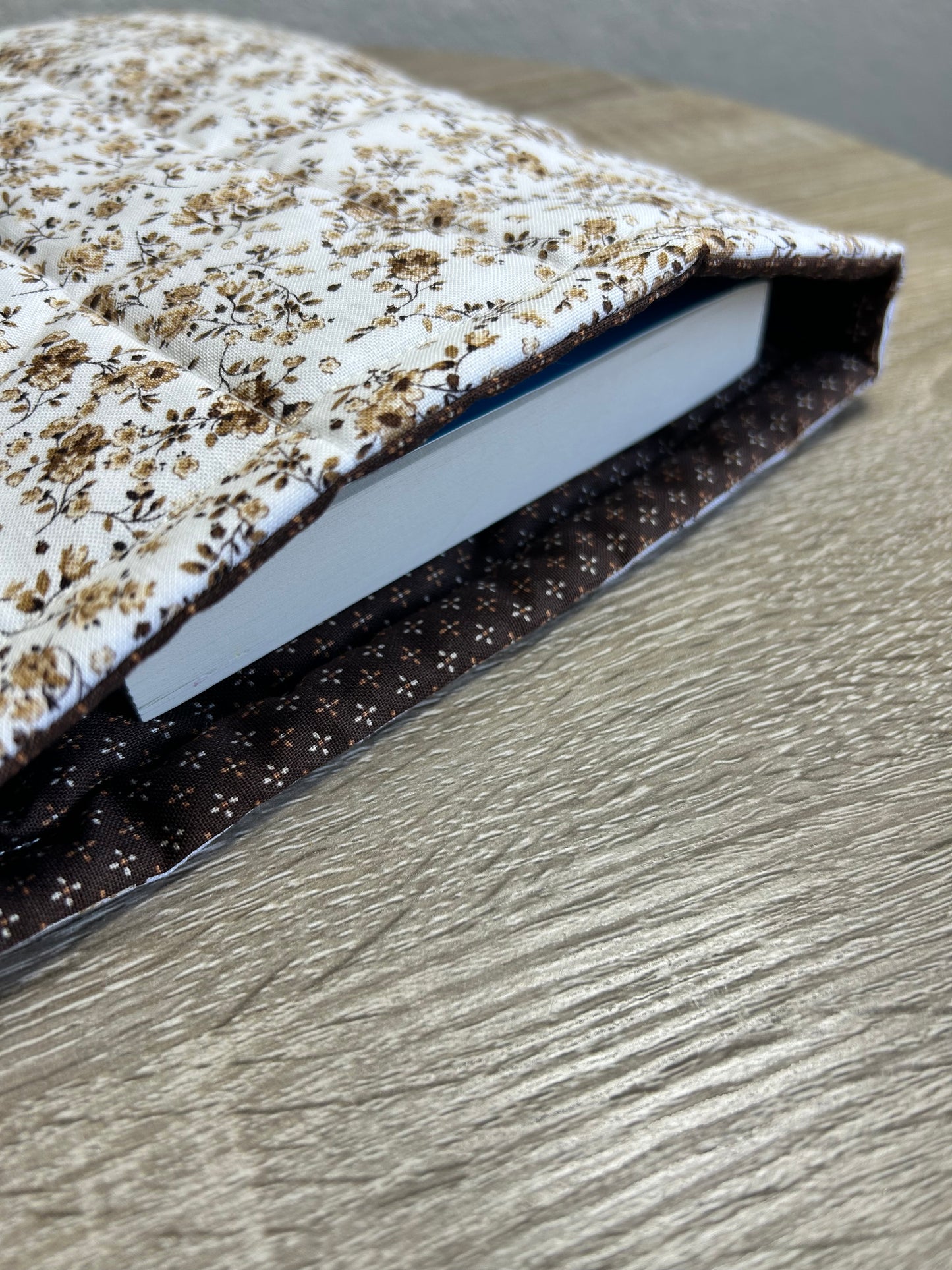Brown Floral Book Sleeve