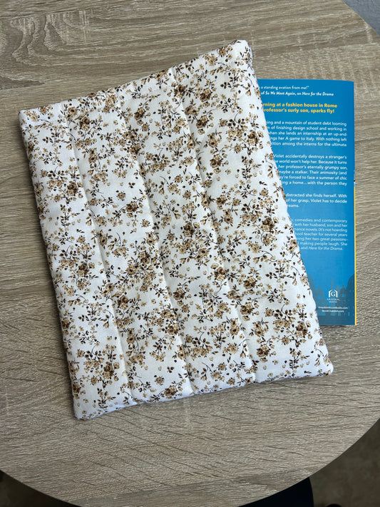 Brown Floral Book Sleeve