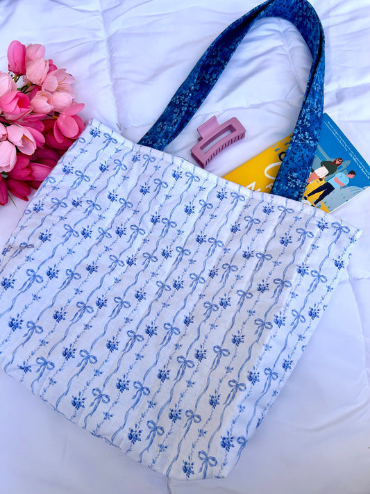 Blue Bows Tote Bag