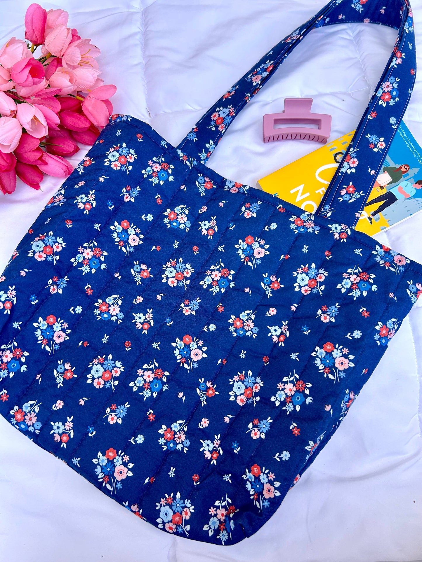 Blue Bouquet Tote Bag