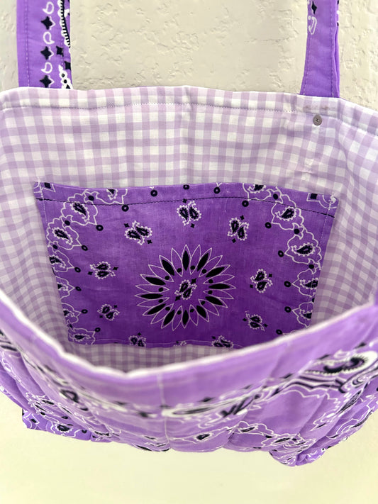 Purple Bandana Tote Bag