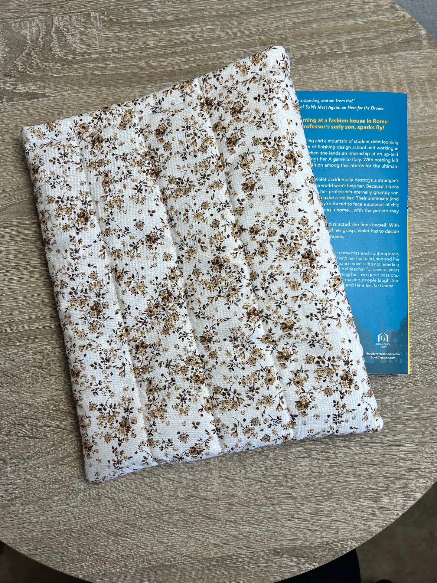 Brown Floral Book Sleeve