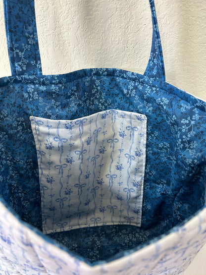 Blue Bows Tote Bag