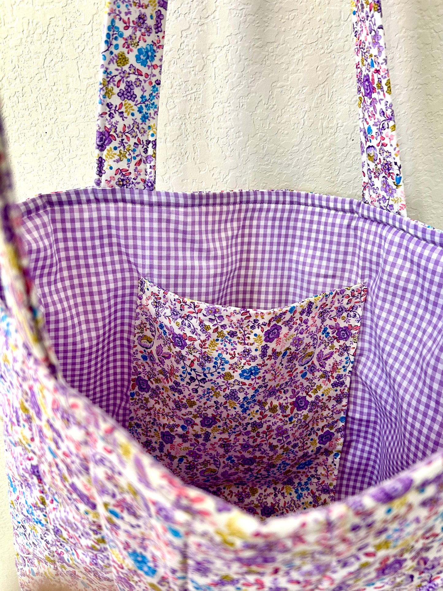 Purple Floral Tote Bag