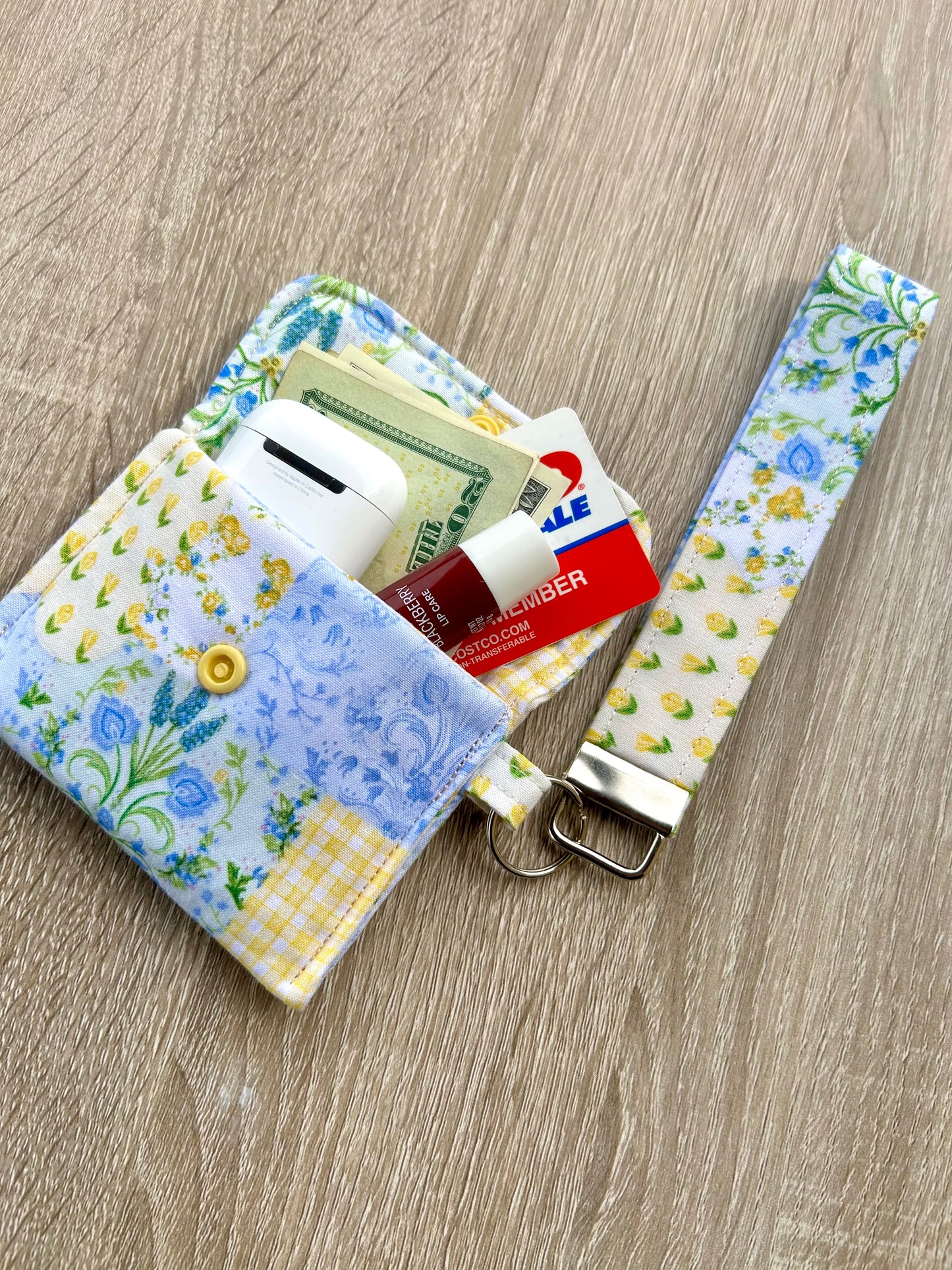 Yellow Patchwork Wristlet Wallet