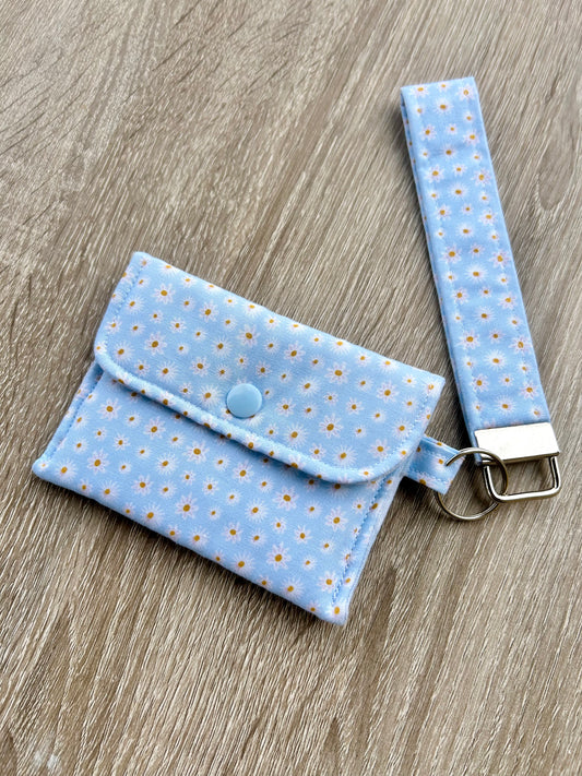 Daisies on Blue Wristlet Wallet