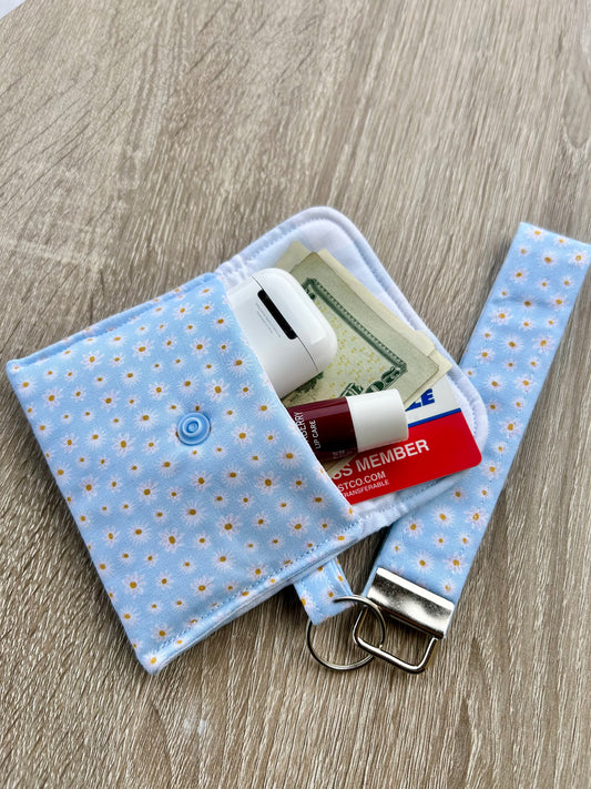 Daisies on Blue Wristlet Wallet