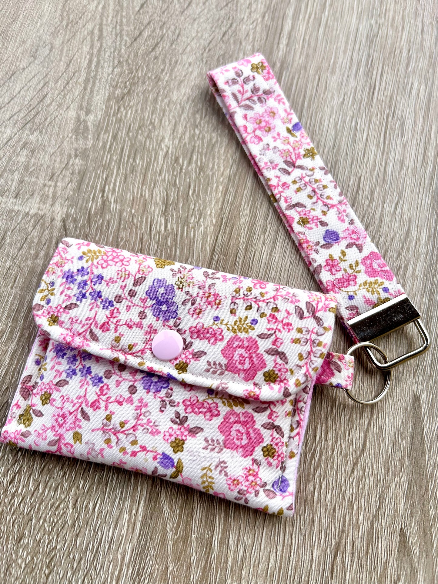 Pink Floral Wristlet Wallet