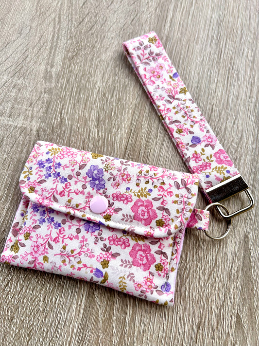 Pink Floral Wristlet Wallet