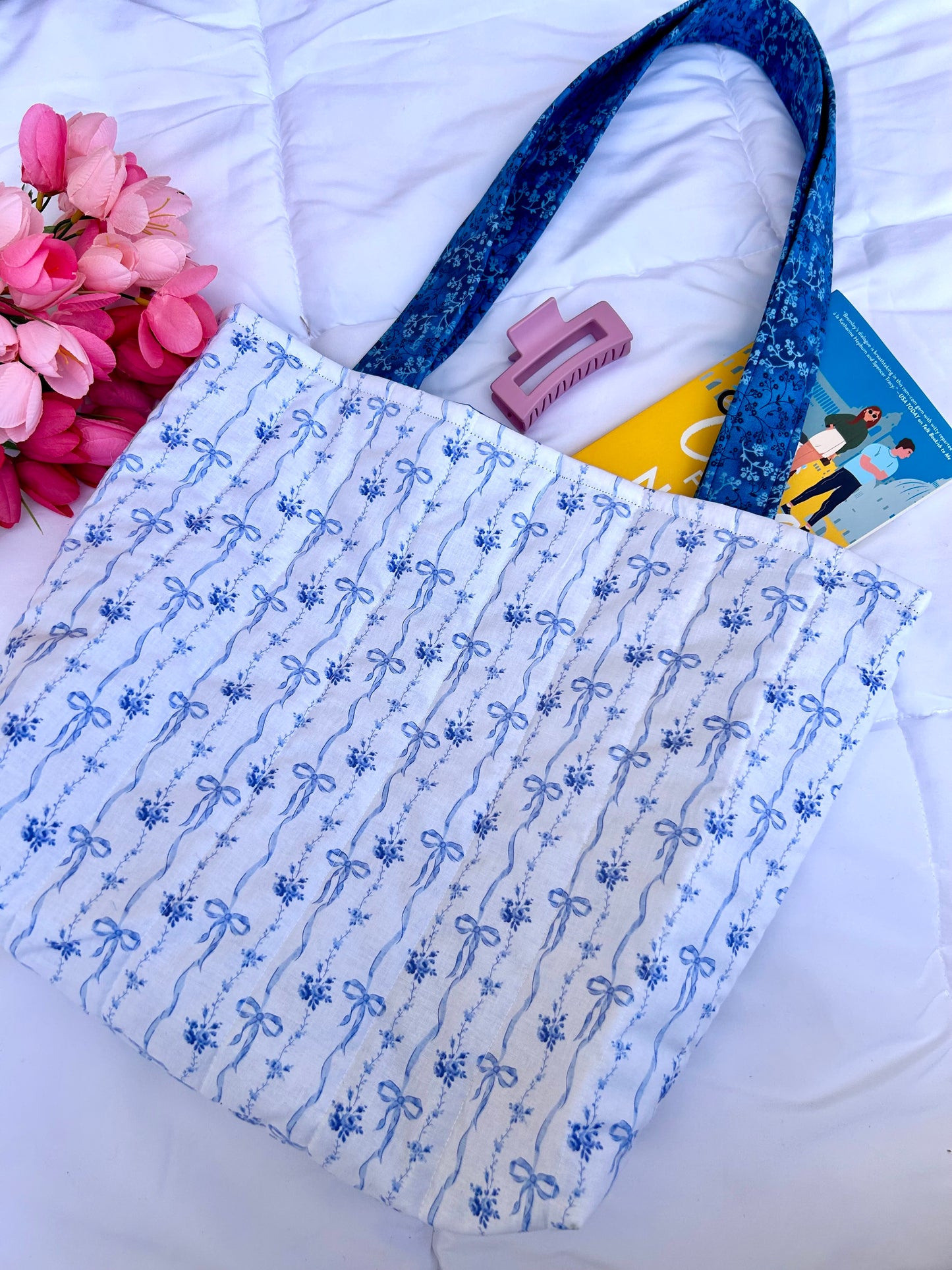 Blue Bows Tote Bag