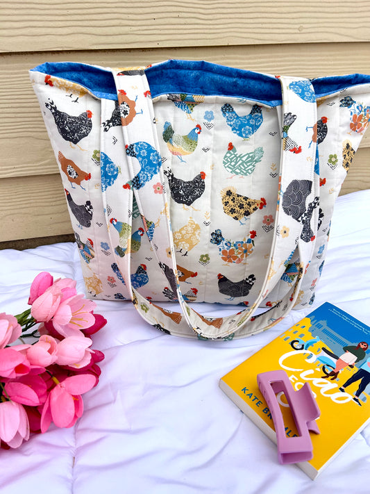 Colorful Chickens Tote Bag