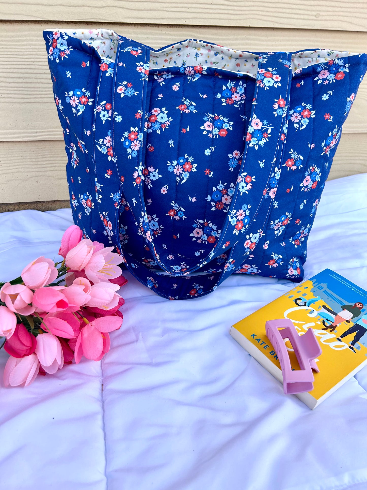 Blue Bouquet Tote Bag