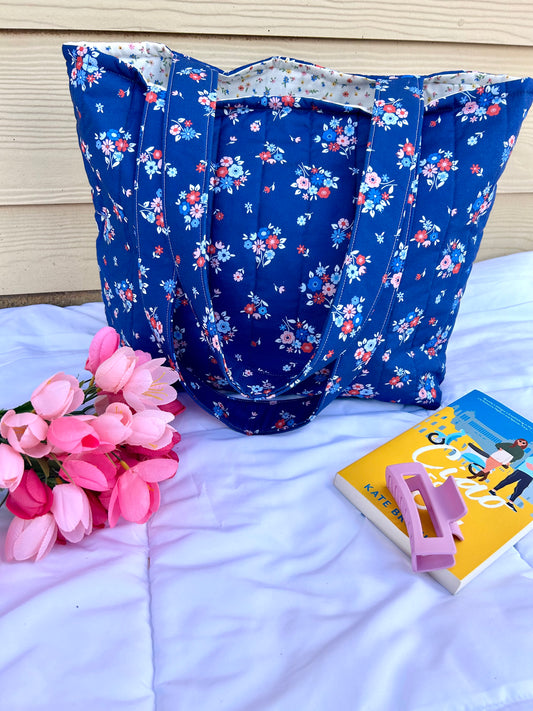 Blue Bouquet Tote Bag