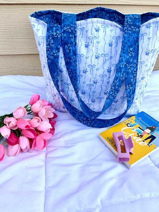 Blue Bows Tote Bag