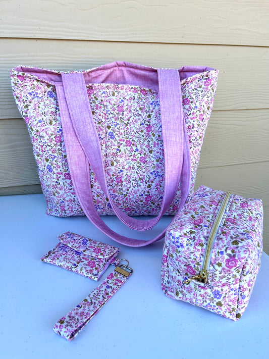 Tote Bag/Makeup bag/Wristlet Wallet Bundle