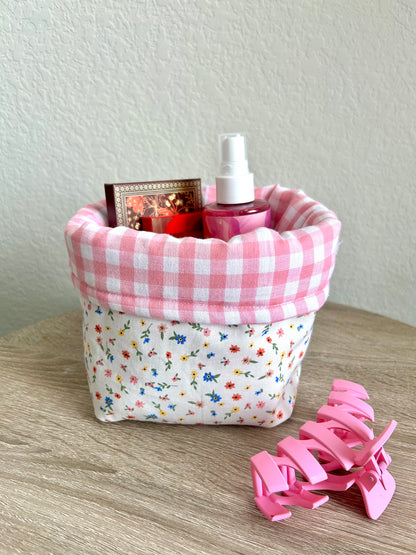 Pink Gingham Vanity Bucket