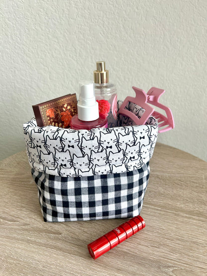 Black Gingham Vanity Bucket