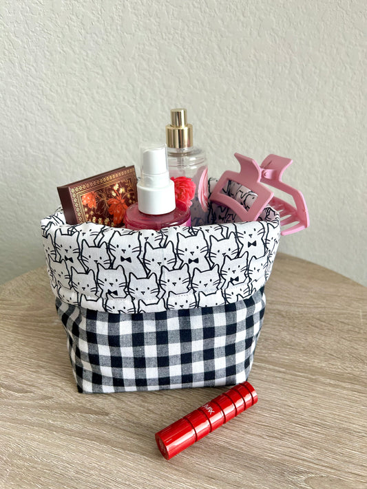 Black Gingham Vanity Bucket