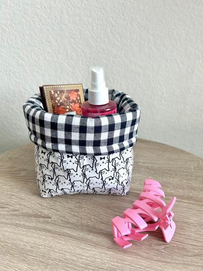 Black Gingham Vanity Bucket