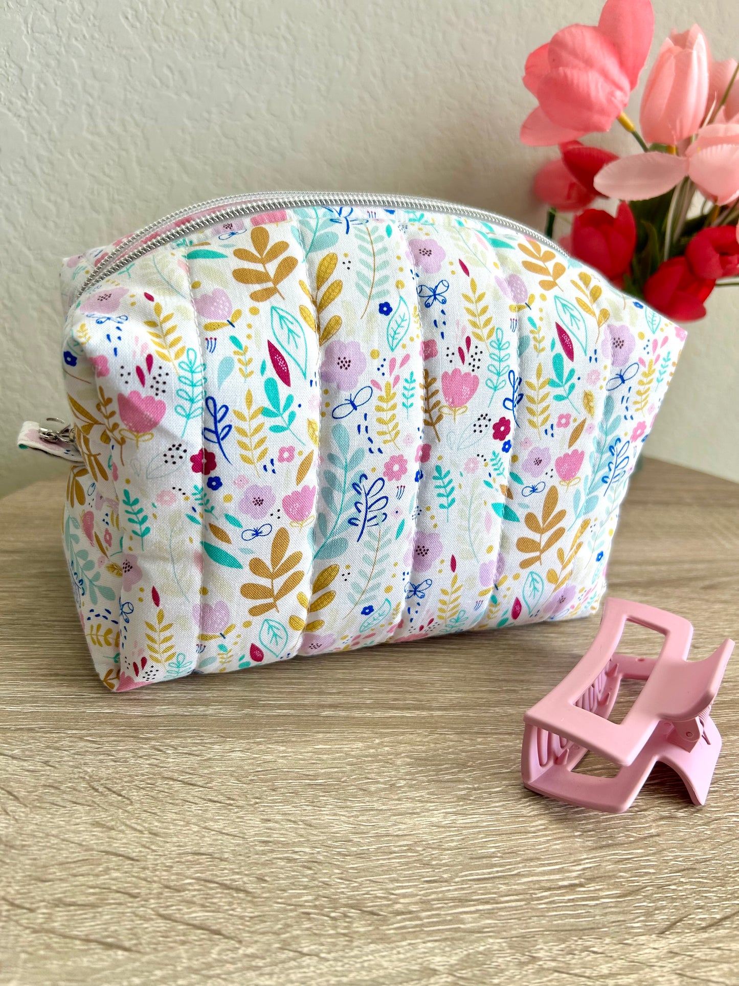Spring Garden Makeup Bag