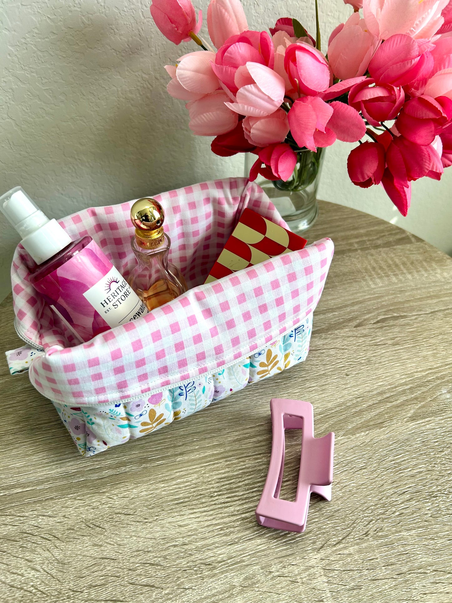 Spring Garden Makeup Bag
