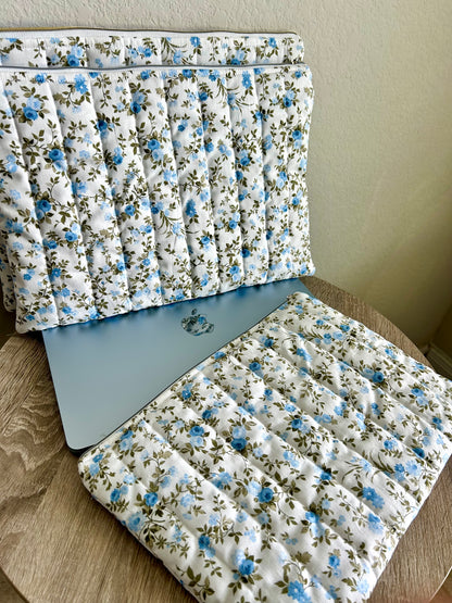 Blue Floral Laptop Sleeve