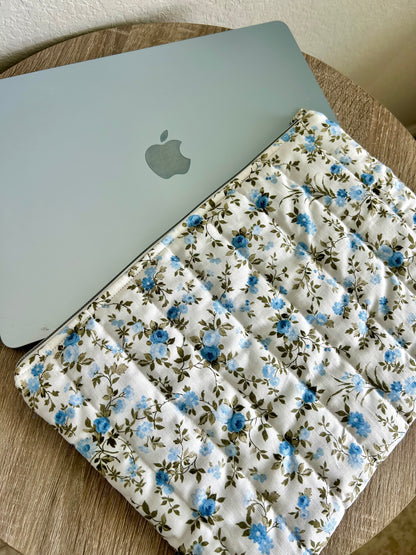 Blue Floral Laptop Sleeve