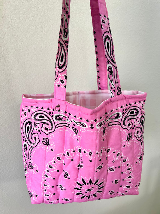 Pink Bandana Tote Bag