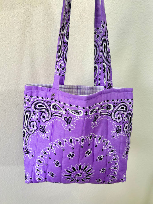 Purple Bandana Tote Bag