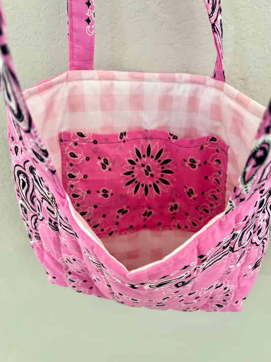 Pink Bandana Tote Bag