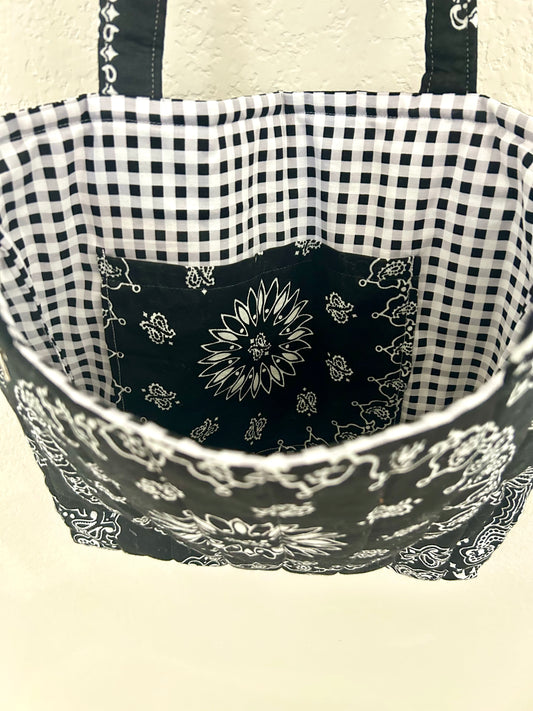 Black Bandana Tote Bag