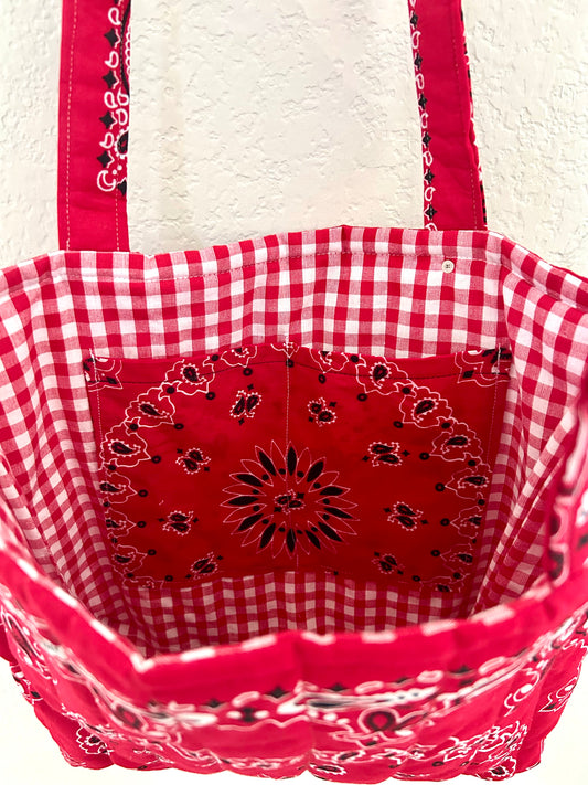 Red Bandana Tote Bag
