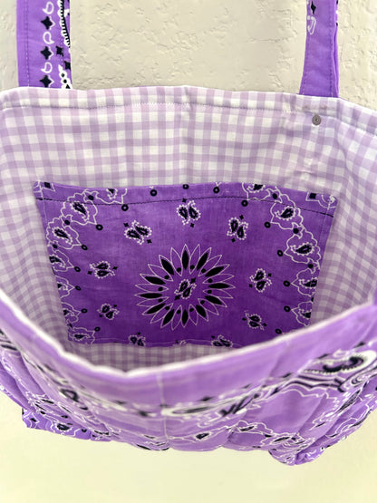 Purple Bandana Tote Bag