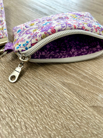 Purple Floral Wristlet Wallet