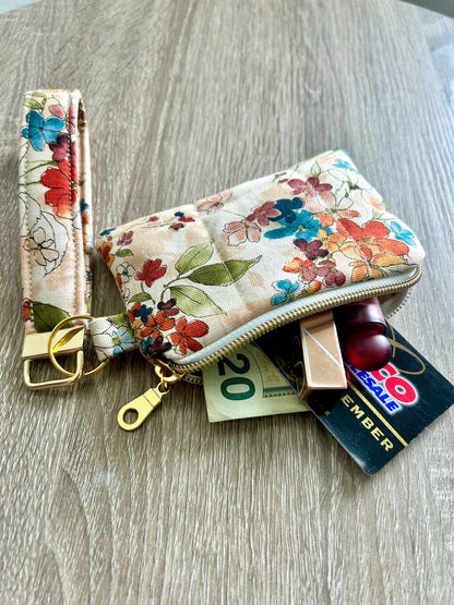 Watercolor Flowers Wristlet Wallet