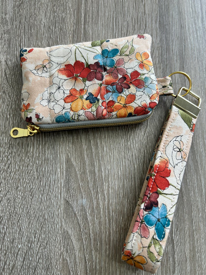 Watercolor Flowers Wristlet Wallet