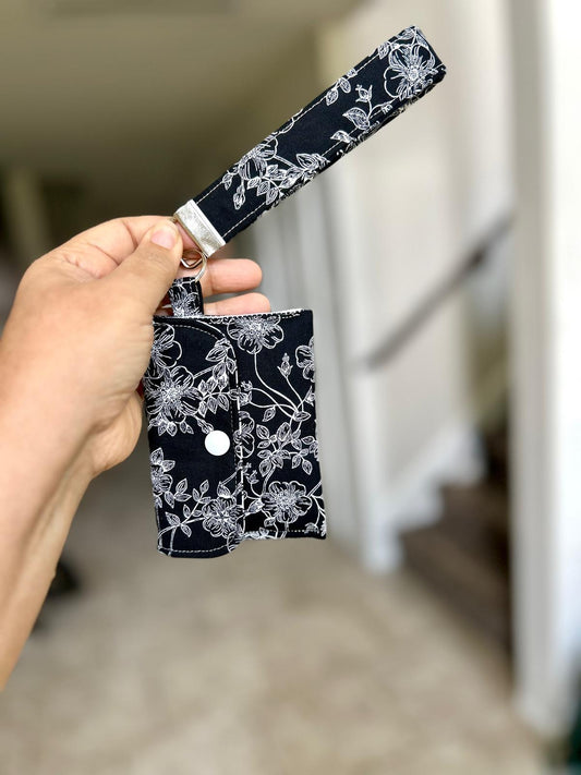 White Floral Wristlet Wallet