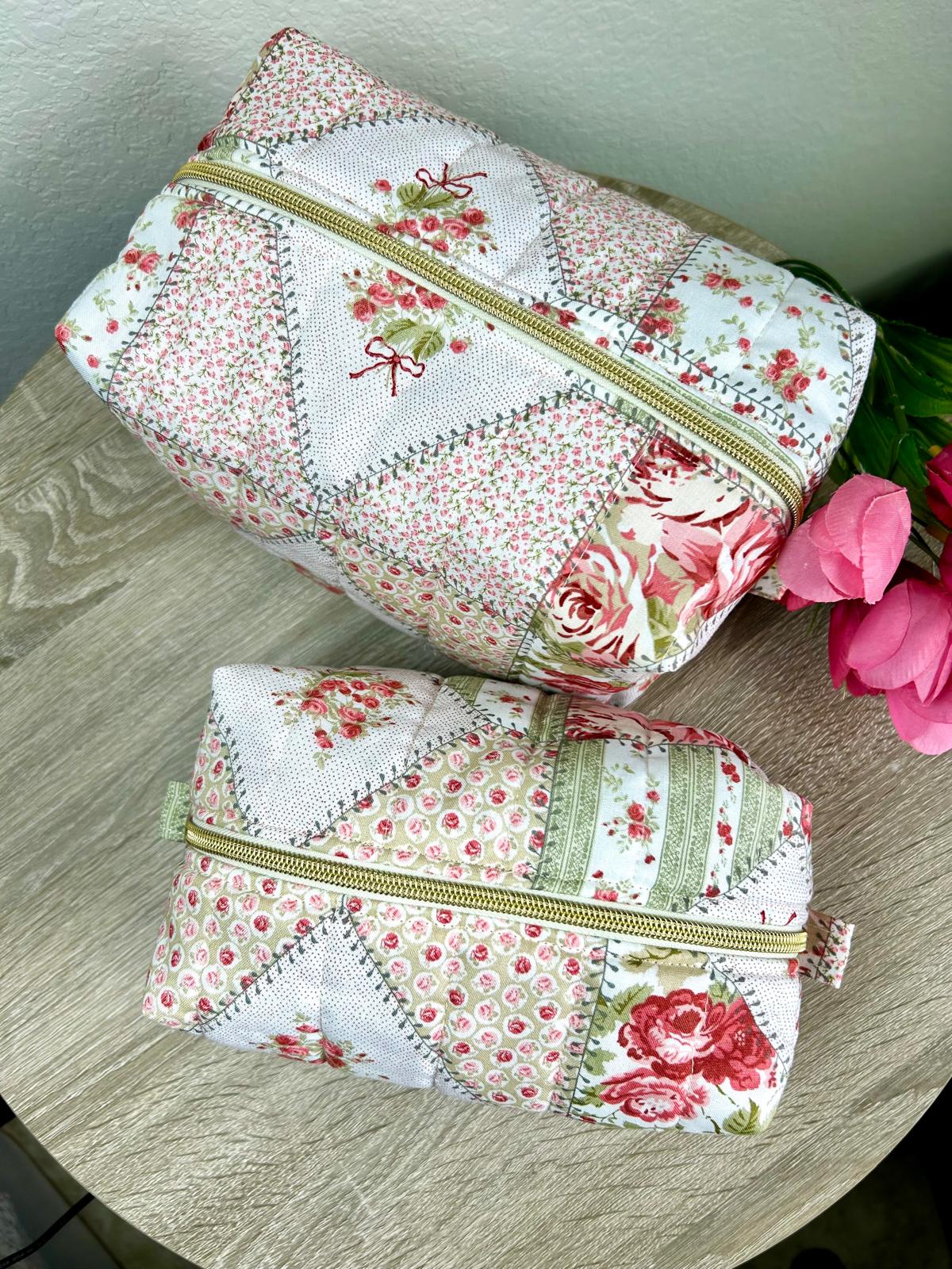 Rose Patchwork Makeup Bag