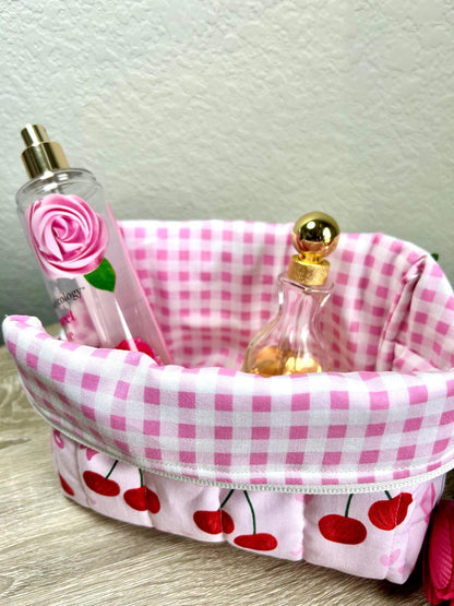 Cherry Bows Makeup Bag