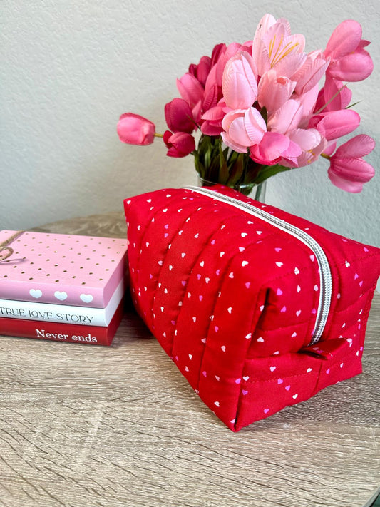 Tiny red hearts Makeup Bag